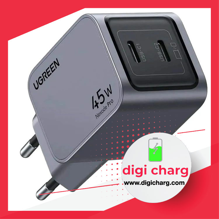 شارژر دیواری 45 وات دو پورت USB-C یوگرین مدل ugreen X707