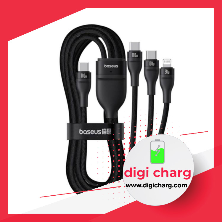 کابل-شارژ--تبدیل-USB-C-به-لایتنینگ-USB-C-بیسوس-1.5M-مدل-Baseus-Flash-Series-3-100W
