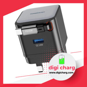 شارژر دیواری 35 وات همراه با کابل جمع‌شونده پاورولوژی مدل Powerology PWCUQC032