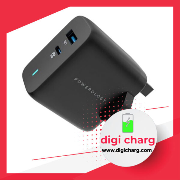 شارژر دیواری 45 وات دو پورت پاورولوژی مدل Powerology PWCUQC004