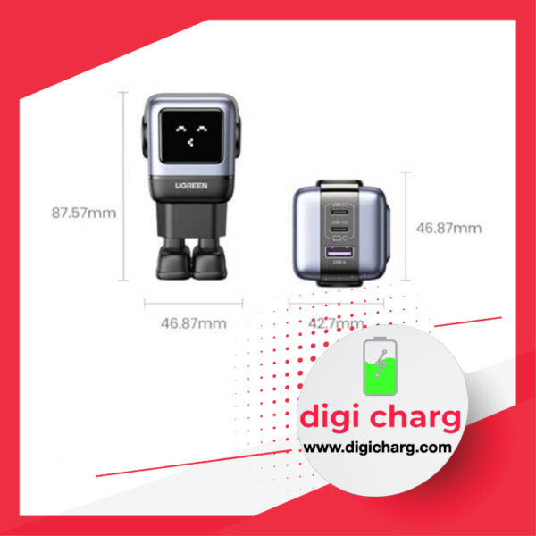 شارژر دیواری 65 وات Nexode دو پورت USB-C و یک پورت USB-A یوگرین مدل ugreen CD361