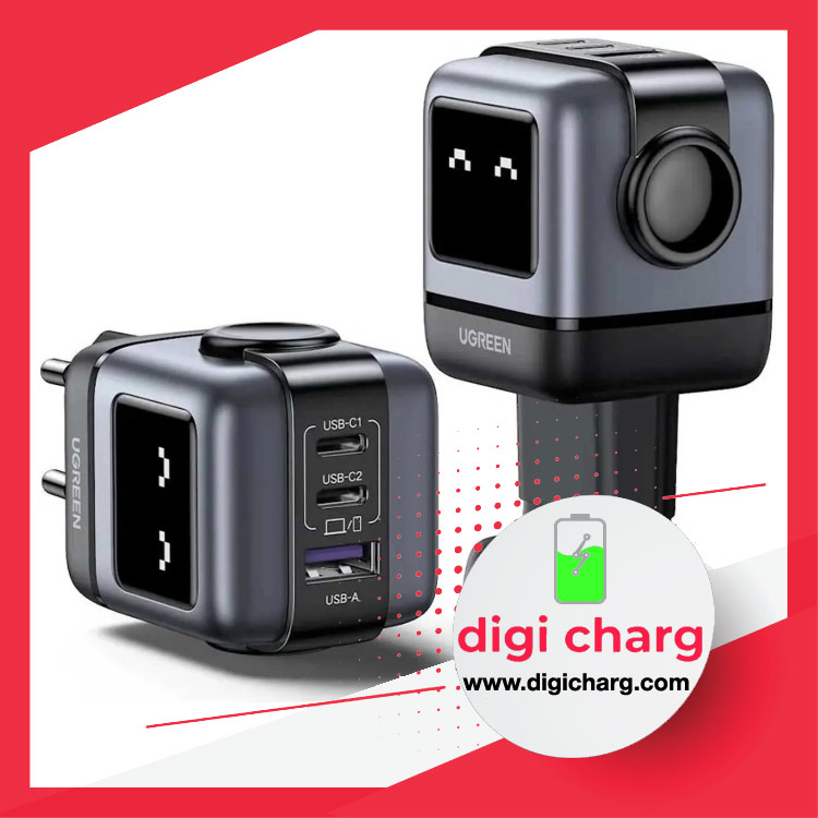 شارژر دیواری 65 وات Nexode دو پورت USB-C و یک پورت USB-A یوگرین مدل ugreen CD361