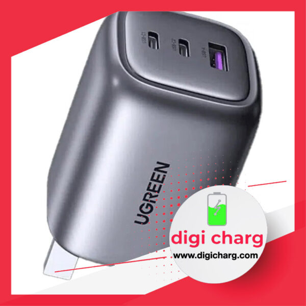 شارژر دیواری 65 وات دو پورت USB-C و یک پورت USB-A یوگرین مدل ugreen CD306
