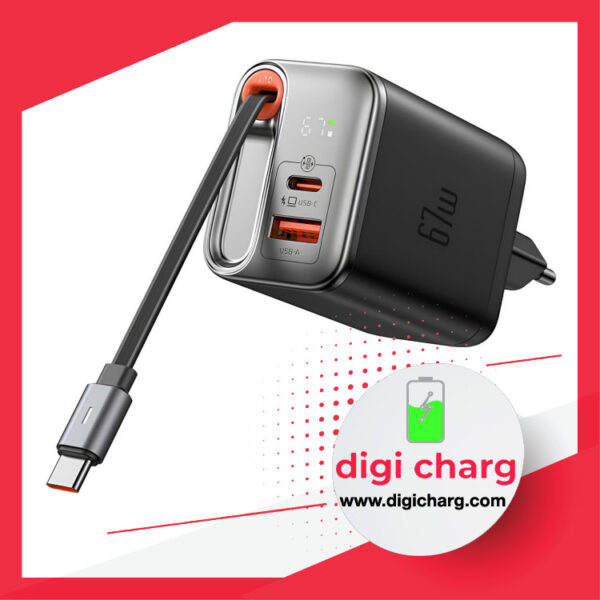 شارژر دیواری 67 وات کابل جمع شونده USB-C مک دودو مدل Mcdodo CH-4100