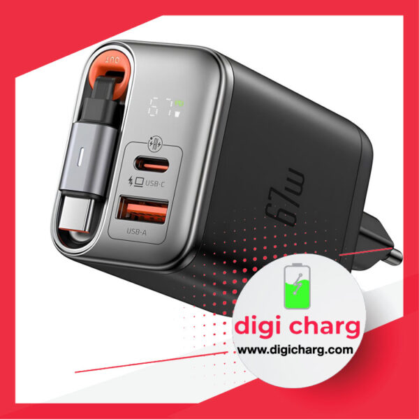 شارژر دیواری 67 وات کابل جمع شونده USB-C مک دودو مدل Mcdodo CH-4100