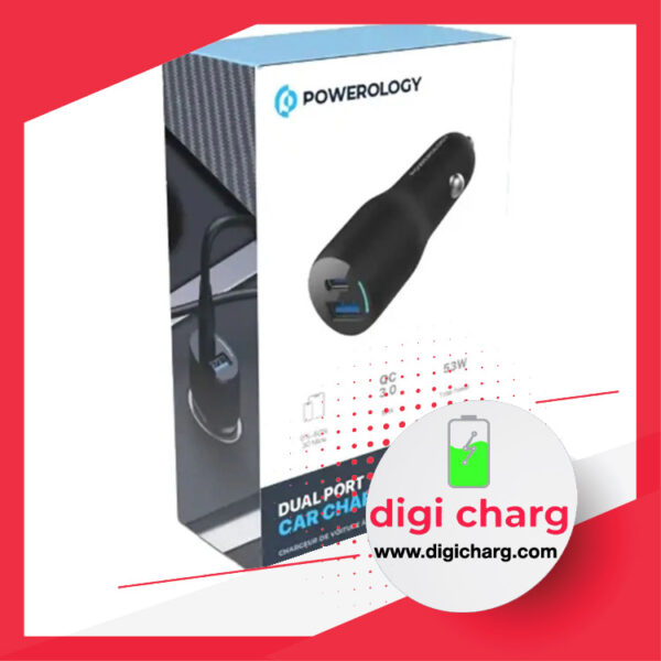 شارژر فندکی 53 وات دو پورت پاورولوژی مدل Powerology PCCSR012