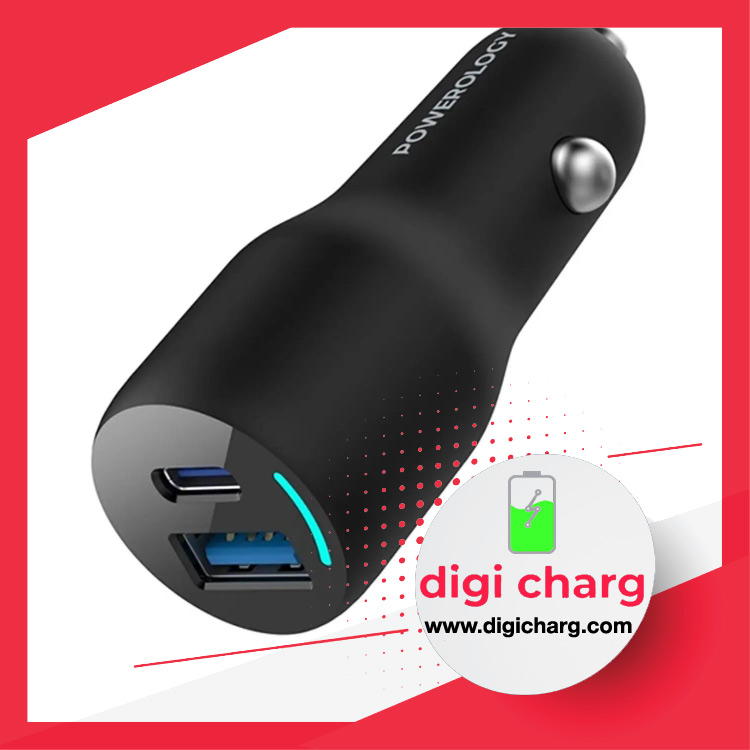 شارژر فندکی 53 وات دو پورت پاورولوژی مدل Powerology PCCSR012