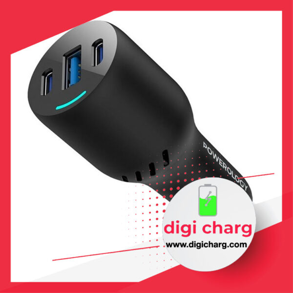 شارژر فندکی 85 وات سه پورت پاورولوژی مدل Powerology PCCSR014